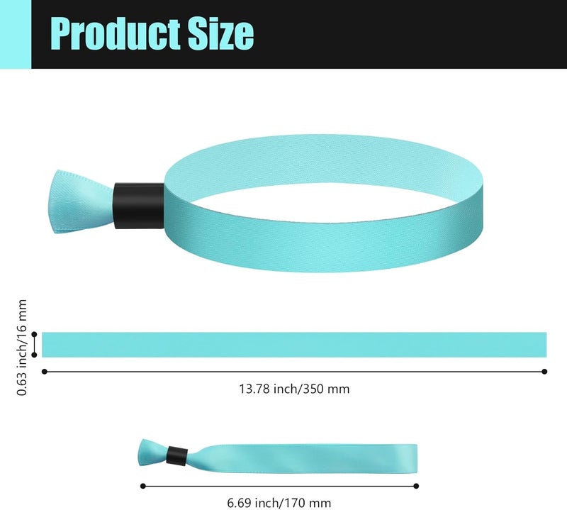 Comflora 100 Cloth Wristbands for Events, Lightweight Concert & Club Entry (Color : Water Green) - Image 2